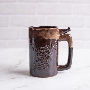 Vintage Whistle For Your Beer Mug  |  Drip Glaze | Japan | Brown Mug